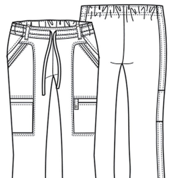 CLEARANCE! NWT Cherokee Cargo Scrub Pant Chocolate - Picture 3 of 4